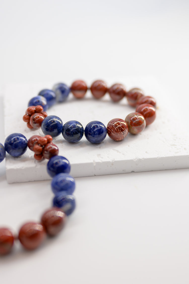 Fortune Flow Bracelet | Red Snake Skin Jasper Sodalite