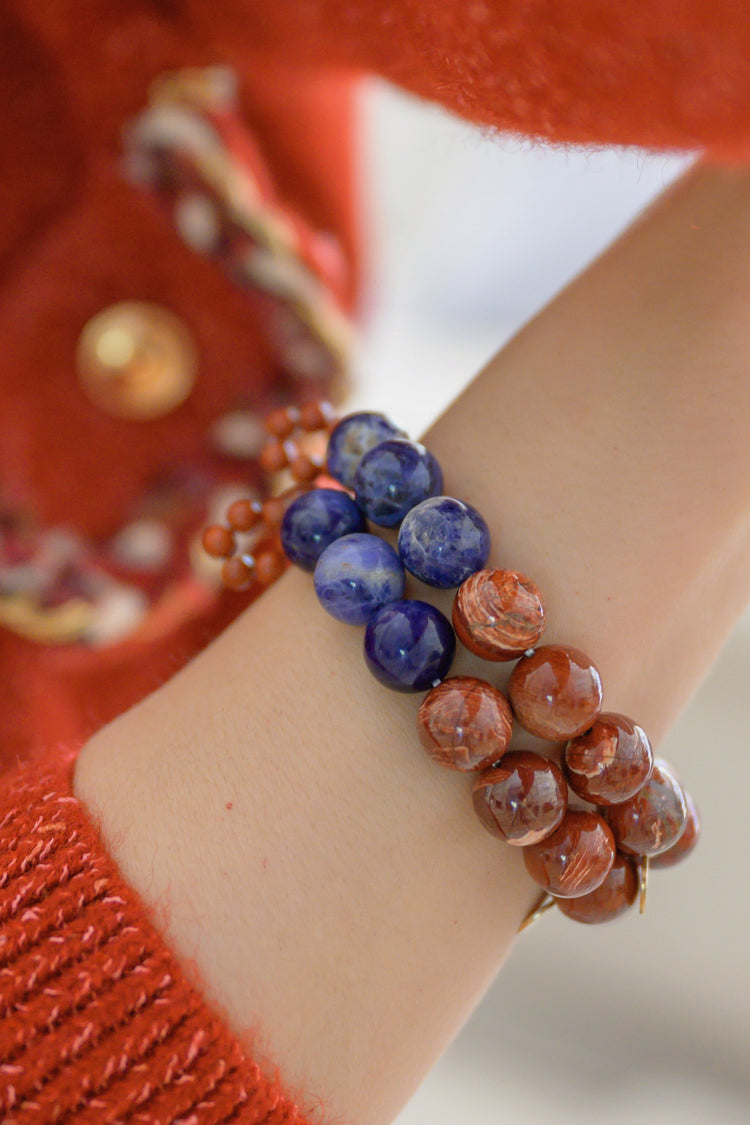 Fortune Flow Bracelet | Red Snake Skin Jasper Sodalite