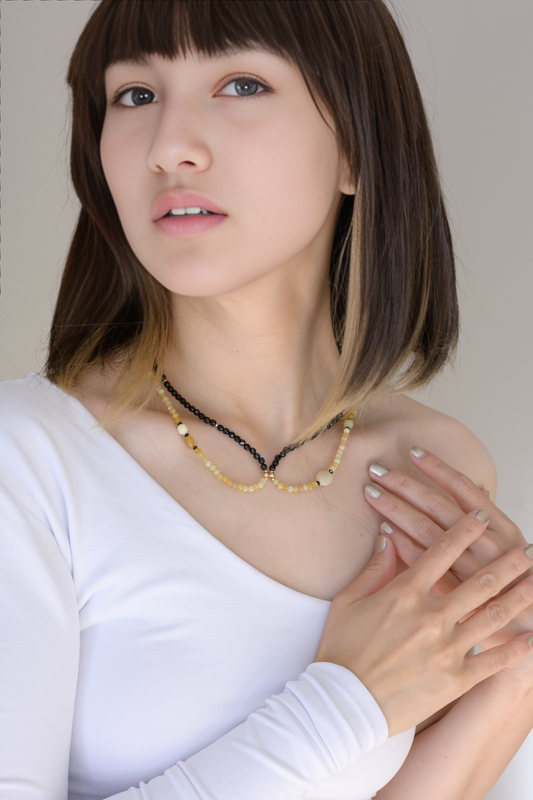 [Final Sale] Stargazing 7in1 Yellow Opal Onyx Necklace