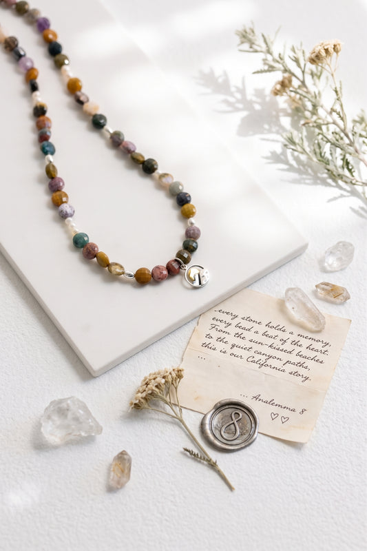 Taking It Slow Is The Best Settling Necklace | Ocean Jasper Freshwater Pearl